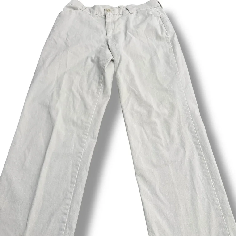 Lee At The Waist Women Size 14 Medium (34x30) Straight Leg Casual Pants Beige - Picture 3 of 14